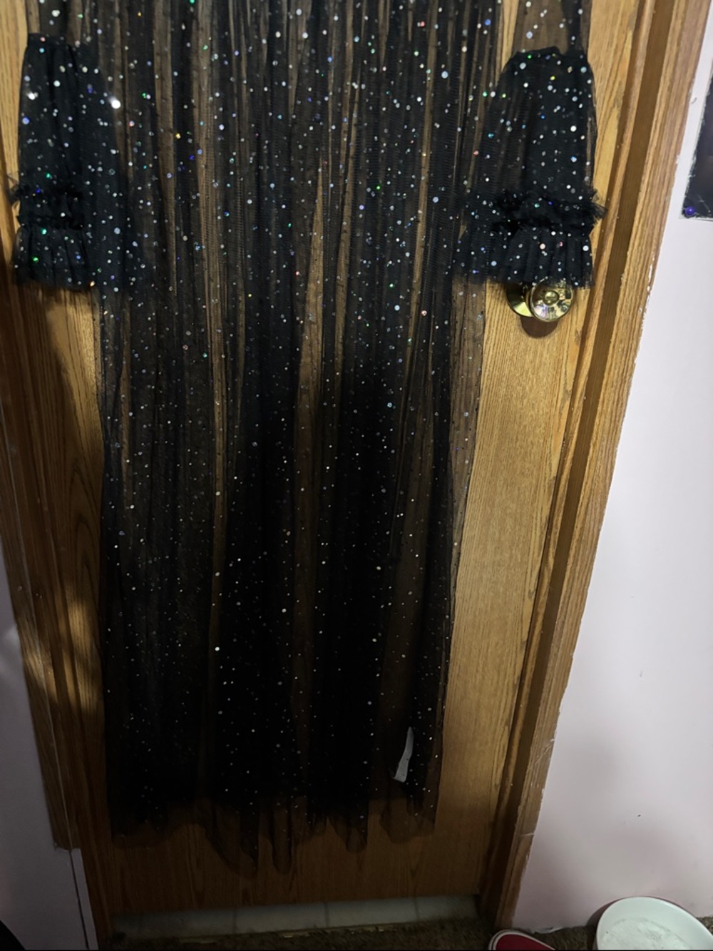 Forever 21 Black Sheer Mesh Maxi Dress with Sparkle - Picture 5 of 8